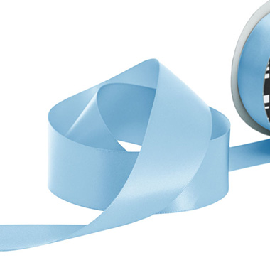 Satin Ribbons - Ribbon Satin Deluxe Double Faced Sky Blue (38mmx25m)
