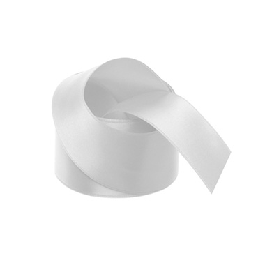 Satin Ribbons - Ribbon Satin Deluxe Double Faced Silver (38mmx25m)