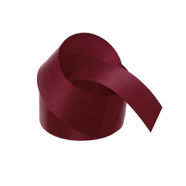 Satin Ribbons - Ribbon Satin Deluxe Double Faced Burgundy (38mmx25m)