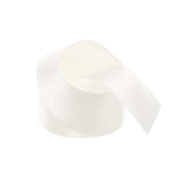 Satin Ribbons - Ribbon Satin Deluxe Double Faced Bridal White (38mmx25m)