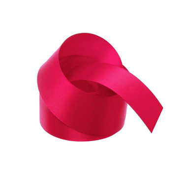 Satin Ribbons - Ribbon Satin Deluxe Double Faced Hot Pink (38mmx25m)