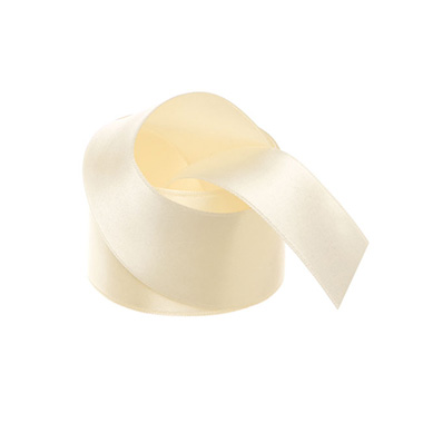 Satin Ribbons - Ribbon Satin Deluxe Double Faced Ivory (38mmx25m)