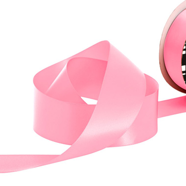 Satin Ribbons - Ribbon Satin Deluxe Double Faced Mid Pink (38mmx25m)