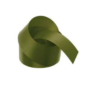 Satin Ribbons - Ribbon Satin Deluxe Double Faced Olive (38mmx25m)