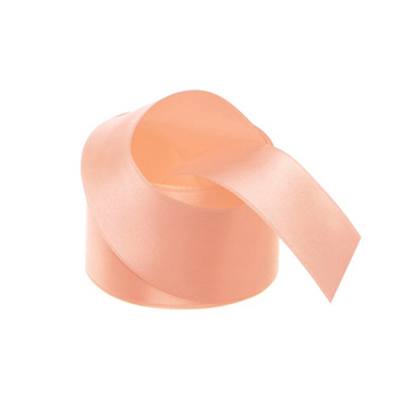 Satin Ribbons - Ribbon Satin Deluxe Double Faced Peach (38mmx25m)