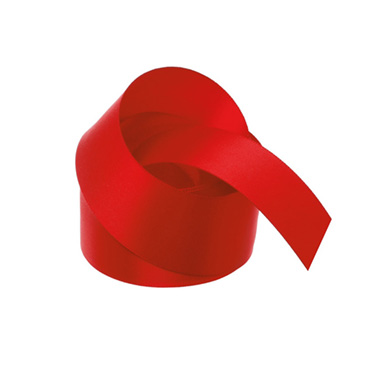 Satin Ribbons - Ribbon Satin Deluxe Double Faced Red (38mmx25m)