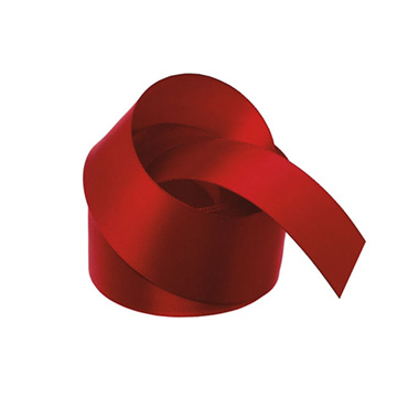 Satin Ribbons - Ribbon Satin Deluxe Double Faced Rouge Red (38mmx25m)