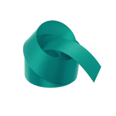Satin Ribbons - Ribbon Satin Deluxe Double Faced Teal (38mmx25m)