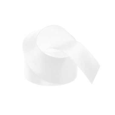 Satin Ribbons - Ribbon Satin Deluxe Double Faced White (38mmx25m)