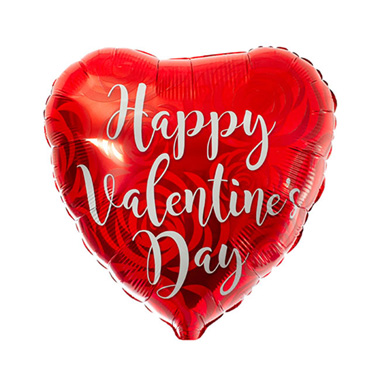 Foil Balloons - Foil Balloon 17 Heart Happy Valentines Day Rose Petals