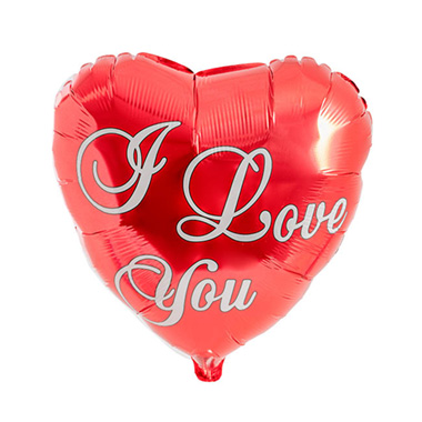 Foil Balloon 17 I Love You Calligraphy Heart Shape