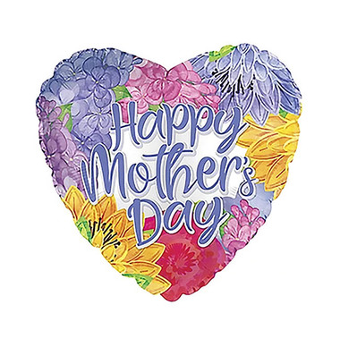 Foil Balloons - Foil Balloon 17(42.5cm Dia) Happy Mothers Day Lavender