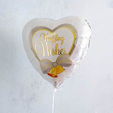 Foil Balloon 17 (42.5cm Dia) Heart Wedding Wishes Bells