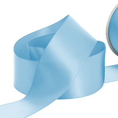 Satin Ribbons - Ribbon Satin Deluxe Double Faced Sky Blue (50mmx25m)