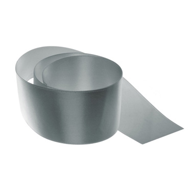 Satin Ribbons - Ribbon Satin Deluxe Double Faced Grey (50mmx25m)