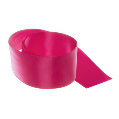 Satin Ribbons - Ribbon Satin Deluxe Double Faced Hot Pink (50mmx25m)