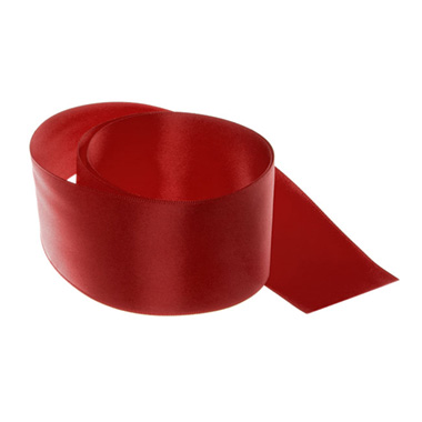 Satin Ribbons - Ribbon Satin Deluxe Double Faced Rouge Red (50mmx25m)