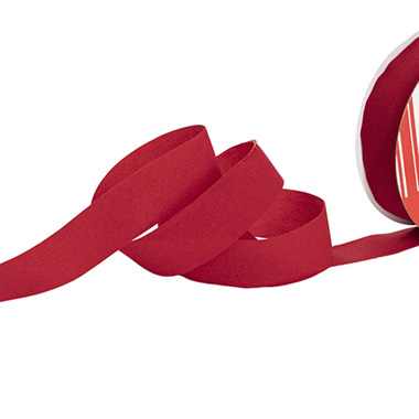 Velvet Ribbon - Ribbon Deluxe Velvet Cut Edge Red (25mmx20m)