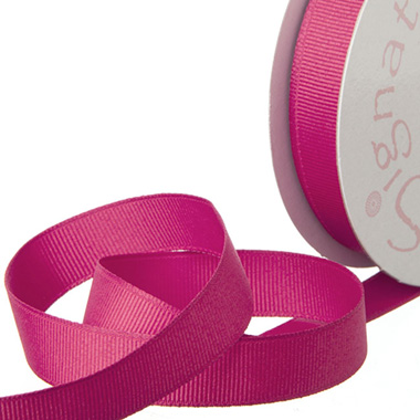 Grosgrain Ribbons - Ribbon Plain Grosgrain Hot Pink (15mmx20m)