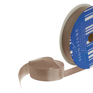 Grosgrain Ribbons - Bulk Grosgrain Ribbon Plain Latte (25mmx50m)