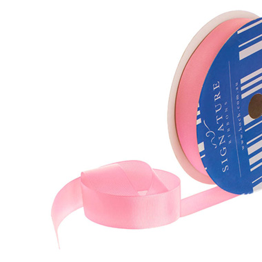 Grosgrain Ribbons - Bulk Grosgrain Ribbon Plain Medium Pink (25mmx50m)