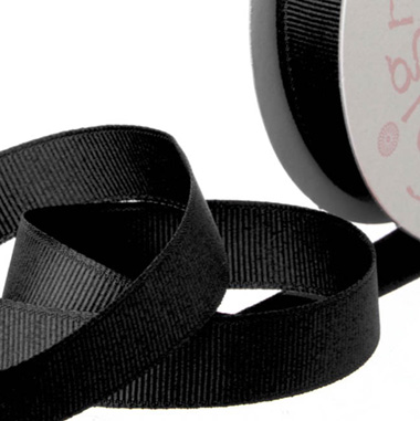 Grosgrain Ribbons - Ribbon Plain Grosgrain Black (25mmx20m)