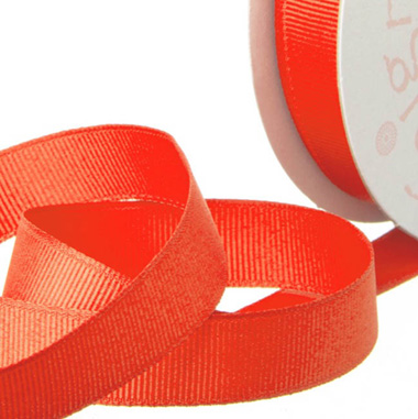 Grosgrain Ribbons - Ribbon Plain Grosgrain Neon Red (25mmx20m)