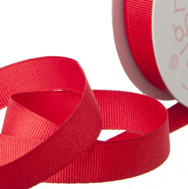 Grosgrain Ribbons - Ribbon Plain Grosgrain Red (25mmx20m)