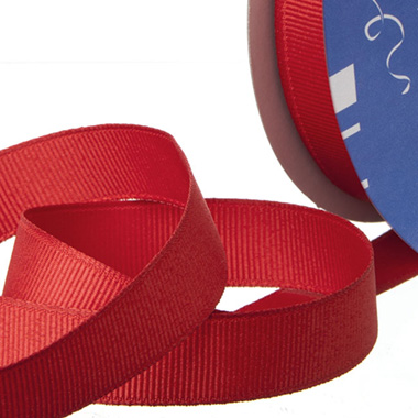 Grosgrain Ribbons - Ribbon Plain Grosgrain Rouge Red (25mmx20m)