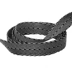 Duo Herringbone Ribbon Black & White (10mmx20m)