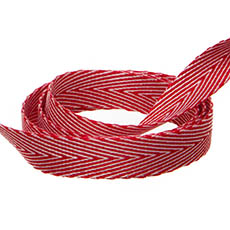 Duo Herringbone Ribbon Red & White (10mmx20m)