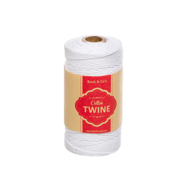 Cotton Twine - Cotton Twine 12ply 1.2mm X 100m White