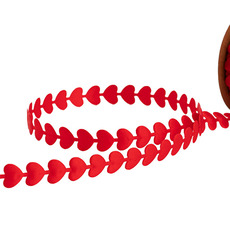 Valentines Day Ribbons - Ribbon Satin Heart Cutout Red (15mmx10m)