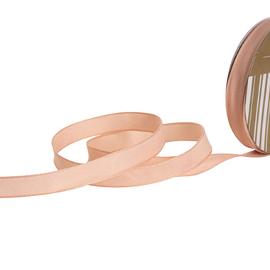 Taffeta Ribbon - Ribbon Taffeta Woven Edge Dusty Pink Peach (15mmx20m)