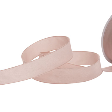 Ribbon Taffeta Woven Edge Baby Pink (25mmx20m)