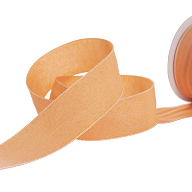 Taffeta Ribbon - Ribbon Taffeta Woven Edge Peach Apricot (38mmx20m)