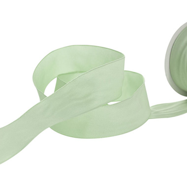 Taffeta Ribbon - Ribbon Taffeta Woven Edge Pale Green (38mmx20m)