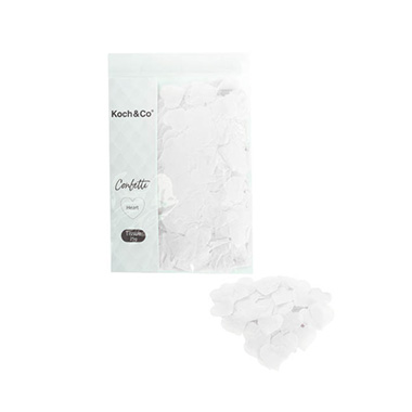 Confetti & Glitter - Confetti Heart Shape Tissue 25g Bag (2.5cmD) White