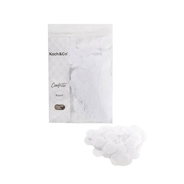 Confetti & Glitter - Confetti Round Shape Tissue 25g Bag (2.5cmD) White