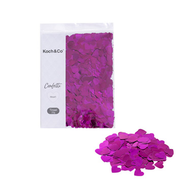 Confetti Heart Shape 25g Bag (1.5cmD) Metallic Hot Pink