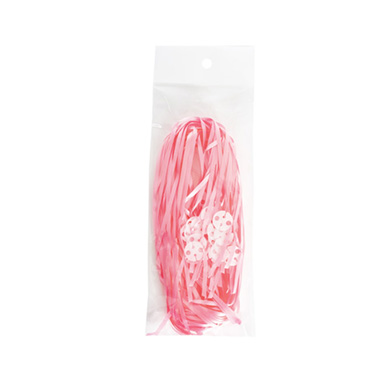 Balloon Sticks & Balloon Ribbons - Pre Cut Balloon Ribbon with Clip Pk25 Pink (1.5m)