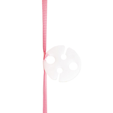 Pre Cut Balloon Ribbon with Clip Pk25 Pink (1.5m)