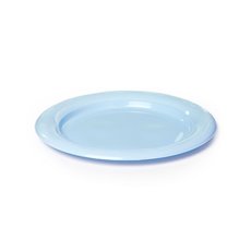 Party Tableware - Deluxe Plastic Dessert Plate Soft Blue (18cmD) Pack 25