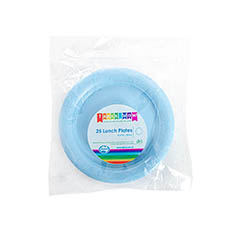 Deluxe Plastic Dessert Plate Soft Blue (18cmD) Pack 25