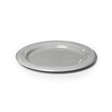 Party Tableware - Deluxe Plastic Dessert Plate Silver (18cmD) Pack 25