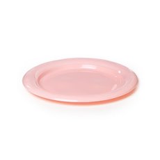 Party Tableware - Deluxe Plastic Dessert Plate Soft Pink (18cmD) Pack 25