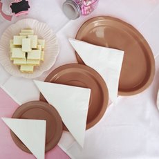 Deluxe Plastic Round Dinner Plate Rose Gold (23cmD) Pack 25