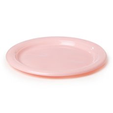 Party Tableware - Deluxe Plastic Round Dinner Plate Soft Pink (23cmD) Pack 25