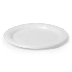 Party Tableware - Deluxe Plastic Round Dinner Plate White (23cmD) Pack 25