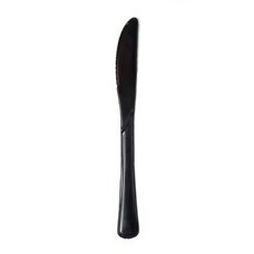 Party Tableware - Deluxe Plastic Knife Black (19cm) Pack 25